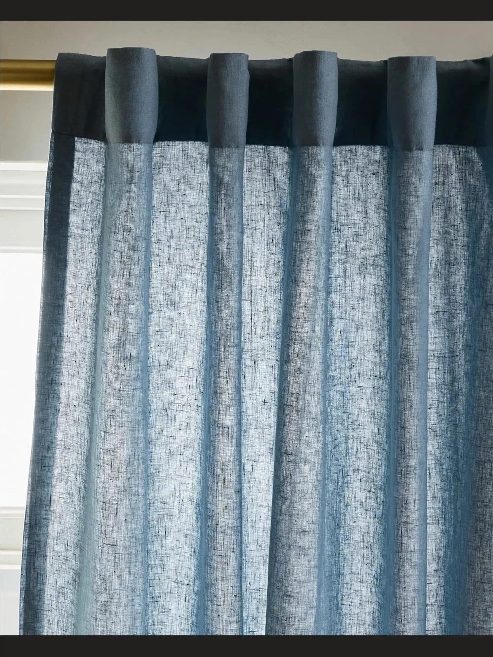 Quince European Linen Single Panel Curtain 48x84 -Chambray